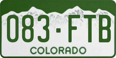 CO license plate 083FTB