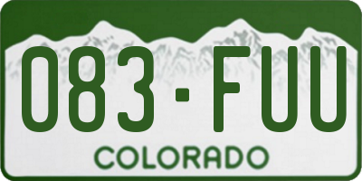 CO license plate 083FUU