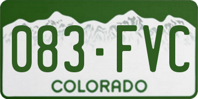 CO license plate 083FVC