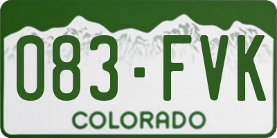 CO license plate 083FVK