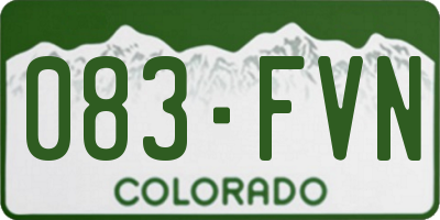 CO license plate 083FVN