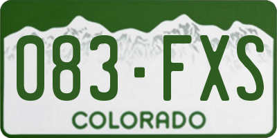 CO license plate 083FXS