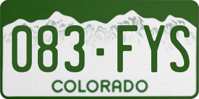 CO license plate 083FYS