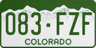 CO license plate 083FZF