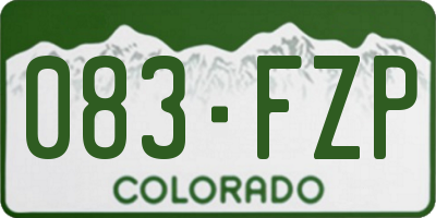 CO license plate 083FZP