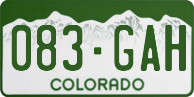 CO license plate 083GAH