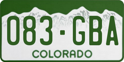 CO license plate 083GBA