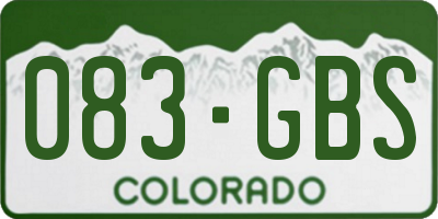 CO license plate 083GBS
