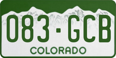 CO license plate 083GCB