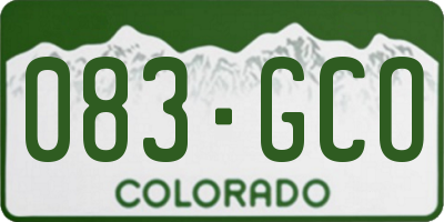 CO license plate 083GCO