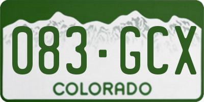 CO license plate 083GCX