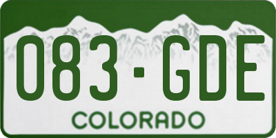 CO license plate 083GDE