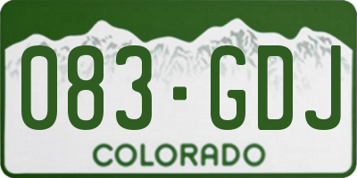 CO license plate 083GDJ