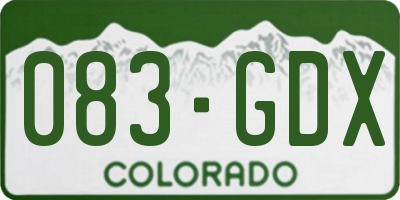CO license plate 083GDX