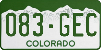 CO license plate 083GEC