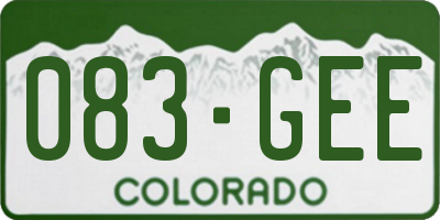 CO license plate 083GEE