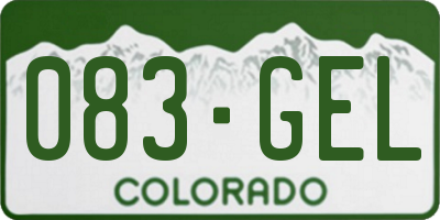 CO license plate 083GEL
