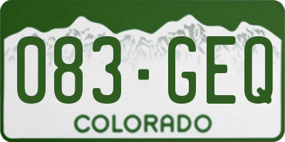 CO license plate 083GEQ