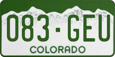 CO license plate 083GEU