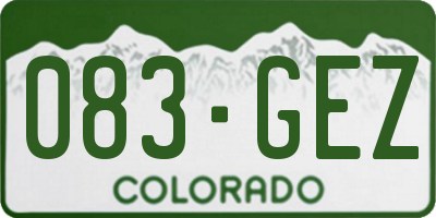 CO license plate 083GEZ