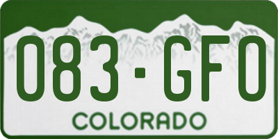 CO license plate 083GFO