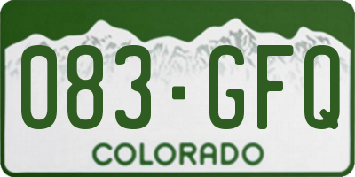 CO license plate 083GFQ