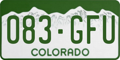 CO license plate 083GFU