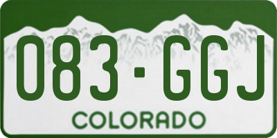 CO license plate 083GGJ