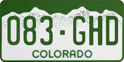 CO license plate 083GHD