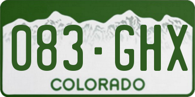 CO license plate 083GHX