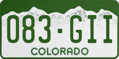 CO license plate 083GII