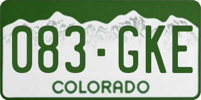CO license plate 083GKE