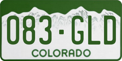 CO license plate 083GLD