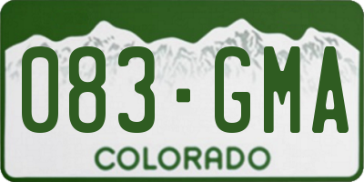 CO license plate 083GMA