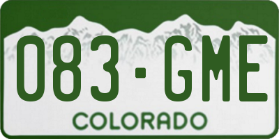 CO license plate 083GME
