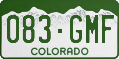 CO license plate 083GMF