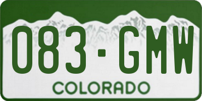 CO license plate 083GMW
