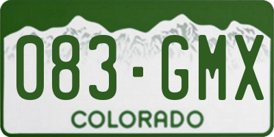 CO license plate 083GMX