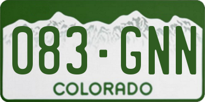 CO license plate 083GNN