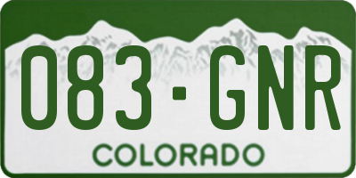 CO license plate 083GNR