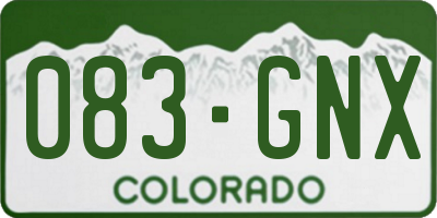 CO license plate 083GNX