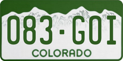 CO license plate 083GOI