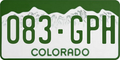 CO license plate 083GPH