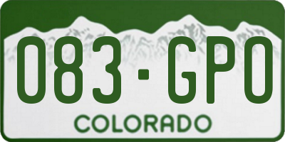 CO license plate 083GPO
