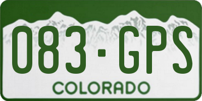 CO license plate 083GPS