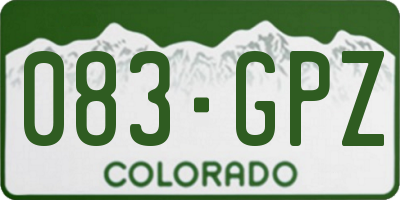 CO license plate 083GPZ