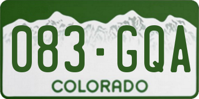 CO license plate 083GQA