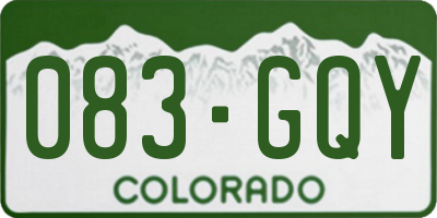 CO license plate 083GQY