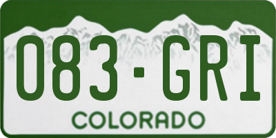 CO license plate 083GRI