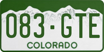 CO license plate 083GTE